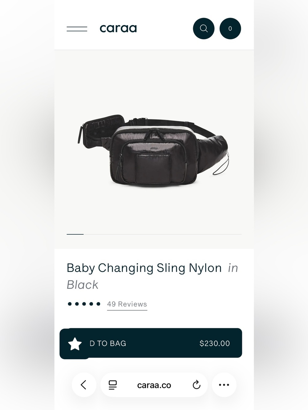 NWT Baby Changing Sling Nylon